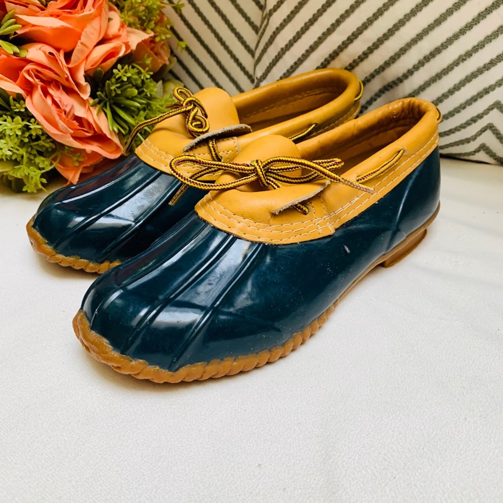 Quacks Steel Shank Navy Blue  & Tan Duck Shoes
